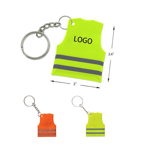 AIN1309 Reflective Vest Shaped Key Chain