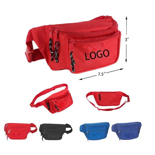 AIN1335 Three Zipper Fanny Pack