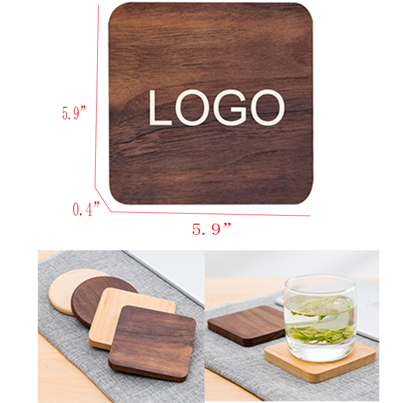 AIAZW379 / Square Wooden Coasters 