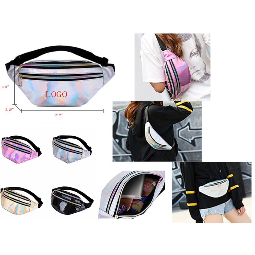 AIAZW463 / Waterproof Patent Leather Ladies Clear Waist Bag 