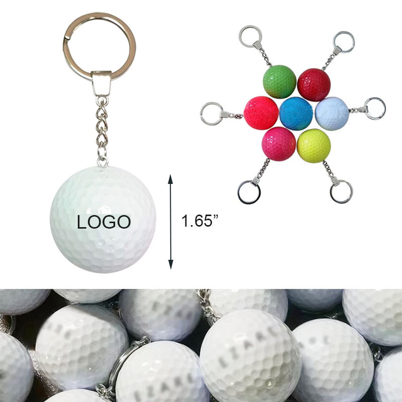 AIAZE338 / White golf ball keychain with Logo Souvenir 