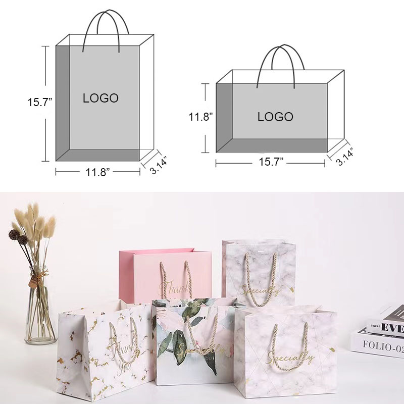 AIAZE290 / BIG Shopping Gift Bags White Card Paper Bags