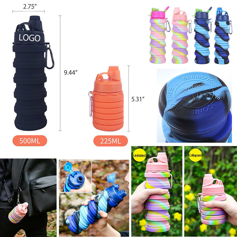 AIAZE002 / Collapsible Silicone Sports Water Bottle 