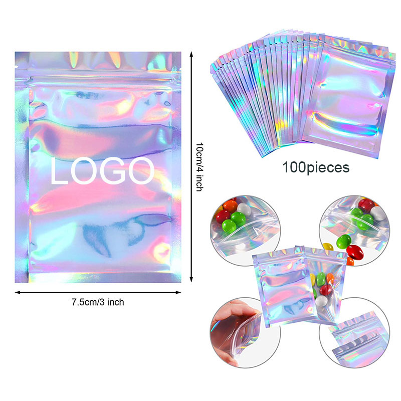 100 Pieces Resealable Proof Laser Bags