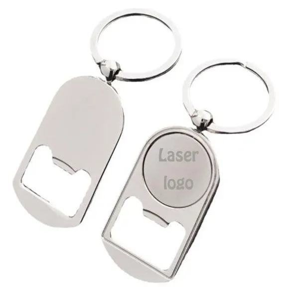 AIN2145 Polished Metal Keychain with Opener